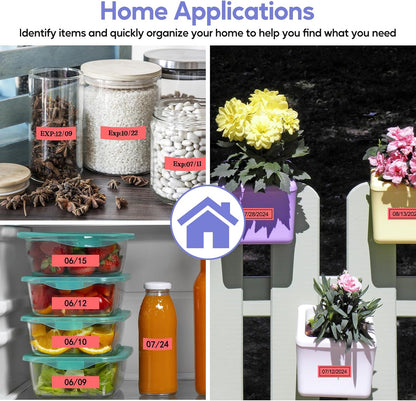 NineLeaf 4 Pack Compatible for Brother P-Touch M Label Tape MK421 M-K421 M421 Black on Red 3/8" (9mm) x 26.2ft (8m) Labeling Refill Cartridge Work in PT-45M PT-65 PT-70 PT-80 PT-M95 Label Maker