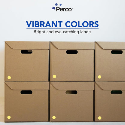 Perco Metallic Gold 1-Inch Perforated Circle Dot Sticker Labels — 10 Rolls, 10,000 Round Stickers — with Permanent Adhesive for Awards, Invitations, Events, Gift Packaging, Crafting — Made in USA