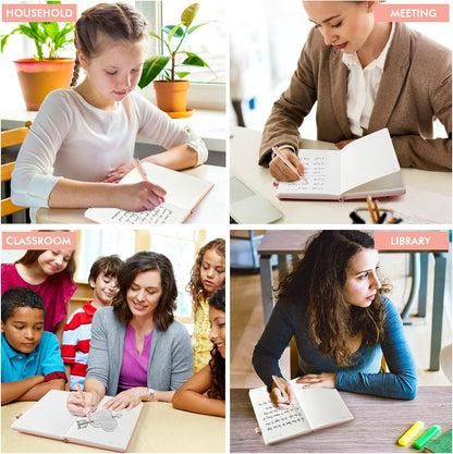 feela 5 Pack Notebooks Journals Bulk, Hardcover Classic Ruled Lined Journals with Pen Holder for Women Girls School Business Supplies, with 5 Black Pens, 120 GSM, 5.1”x8.3”, A5, Light Coral