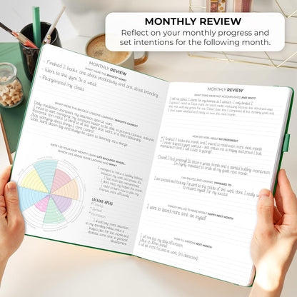 Clever Fox Planner PRO Schedule – Undated Weekly & Monthly Life Planner with Time Slots, Appointment Book & Daily Organizer, A4 (Forest Green)