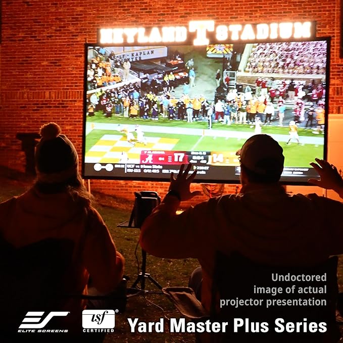 Elite Screens Yard Master Plus, 275-INCH 16:9 Height Setting Adjustable Portable Projector Screen, 4K HD Outdoor Indoor Movie Theater Front Projection, US Based Company 2-Year Warranty, OMS275H2PLUS