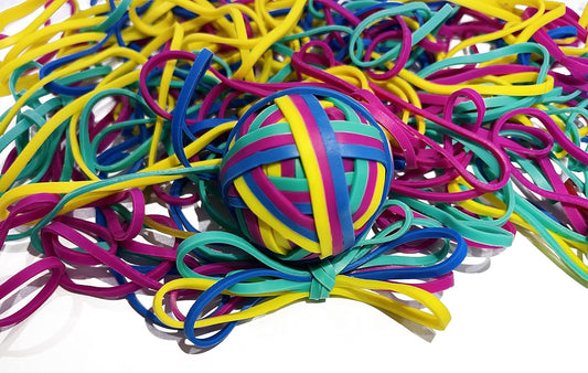 Rubber Bands, Size 33 (3 1/2" x 1/8''), Colorful Non Latex Rubber Band Bulk, Stretchable Rubber Bands Office Supplies, Durable Elastic Bands for Files Folders Bank Paper Bills Money Mail, 50g Bag