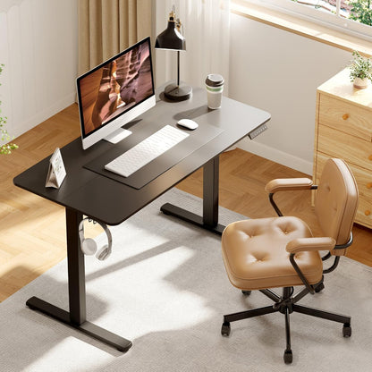 Adjustable Standing Desk, 47x24 Inches Home Office Desk with Memory Preset, Home Office Desk Computer Workstation Splice Black Top + Black Frame