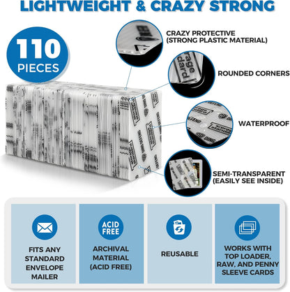 Trading Card Shipping Protectors - Premium Ultra Strong Plastic Inserts - 110 Pack - 3.5'' x 4.5''