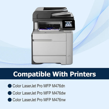 312A Toner Cartridges 4 Pack Replacement for HP 312A Toner Compatible for HP Laserjet Pro MFP M476dn M476dw M476nw Printer Ink (Black,Cyan,Magenta,Yellow)