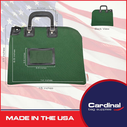Fire Resistant Security Money Bag with Lock, Water Repellent, Safe Storage, Protects Important Valuables, 15 x 11 Inch (Forest Green)