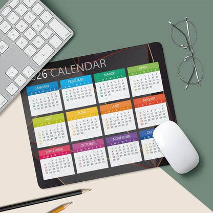 Mouse Pad 2026 Calendar,Computer Mouse Pads Calendars Non-Slip Rubber Desk Mat Mousepad Gaming Office Keyboard Mat (9.45x7.87 in) (Multi2)