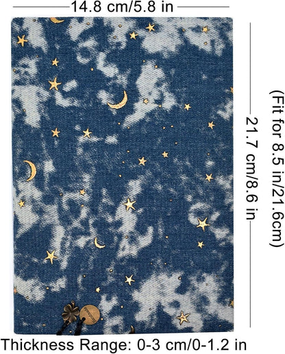 BLBMH Book Covers for Paperbacks Adjustable Fabric Book Sleeve Cover Protector Fit for 5.5x8.5 inch Hardcover Softcover Book Novels Notebook - Denim 8.5in