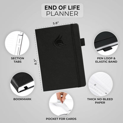 Clever Fox End of Life Planner – Final Arrangements Organizer for Beneficiary, Will Preparation, Last Wishes & Funeral Planning, A5 (Black)