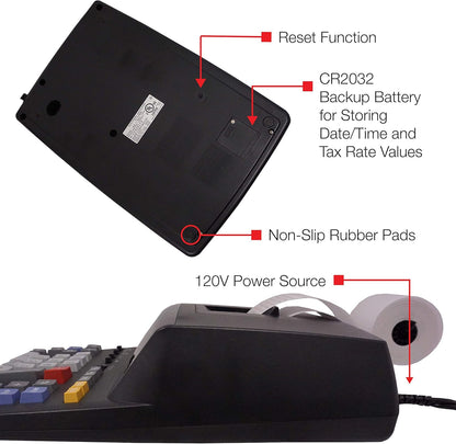 Sharp 12-Digit Print Calculator Desktop Size Adding Machine, Perfect for Everyday Use and Office, Bright, Large Easy-to-Read Numbers on Both The Display and The Two-ColorPrinted Tape (EL2196BL)