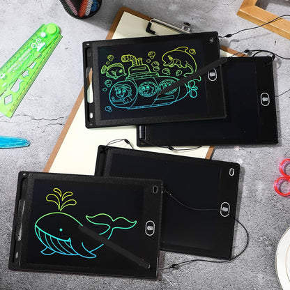 Tinlade 12 Pack LCD Writing Drawing Tablets 8.5 Inch Bulk Colorful Doodle Board Erasable Electronic Painting Drawing Pads Learning Toy Gifts for Kids Christmas School(Black)