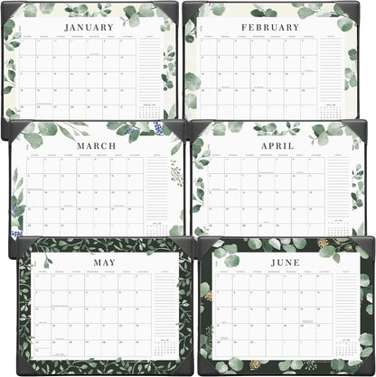 Cabbrix Desk Calendar 2025-2026, 18 Months Calendar Runs Until December 2026, Medium 15" x 12" Monthly Desktop Calendar with Mat for Home Office School