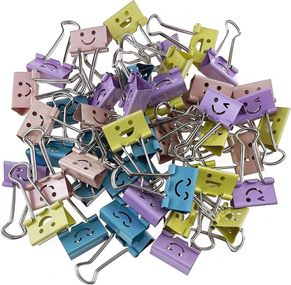 Cute Binder Clips(1 inch/25mm), 48Pcs, Colored Binder Clips, Binder Clips Medium Size, Color Binder Clips, Clips, Paper Clips, Binder Clip, Clips for Paperwork, Office Clips
