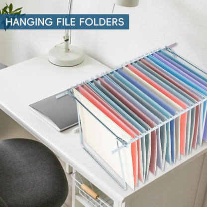 Hanging File Folders, 25 Pack Letter Size File Folders with 1/5-cut Tabs, Office Essentials for Filing Cabinet & Desk Storage