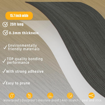 GSCIT Club Dark Walnut Wallpaper, 15.7 inch X 25ft Self Adhesive Wood Grain Repair Tape Patch for Tables, Chairs, Baseboards, Doors, Windows, Floors, Handicraft DIY.