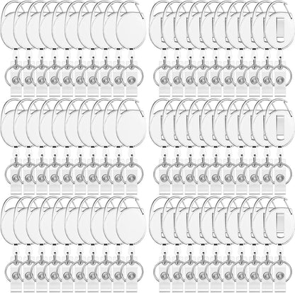 Honoson 50 Pcs Heavy Duty Retractable Badge Reels Batch ID Badge Holder Retractable Clip Bulk Key Holder with Ring for Office Worker Employee, Doctor Nurse Gifts (White)