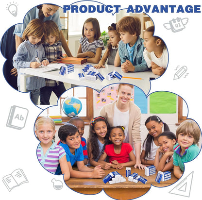 Yeaqee 500 Pcs White Pencil Erasers Bulk Soft Art Erasers School Pencil Erasers for Drawing Kids Student Artist Office Home Writing 1.57 x 0.71 x 0.31 Inch