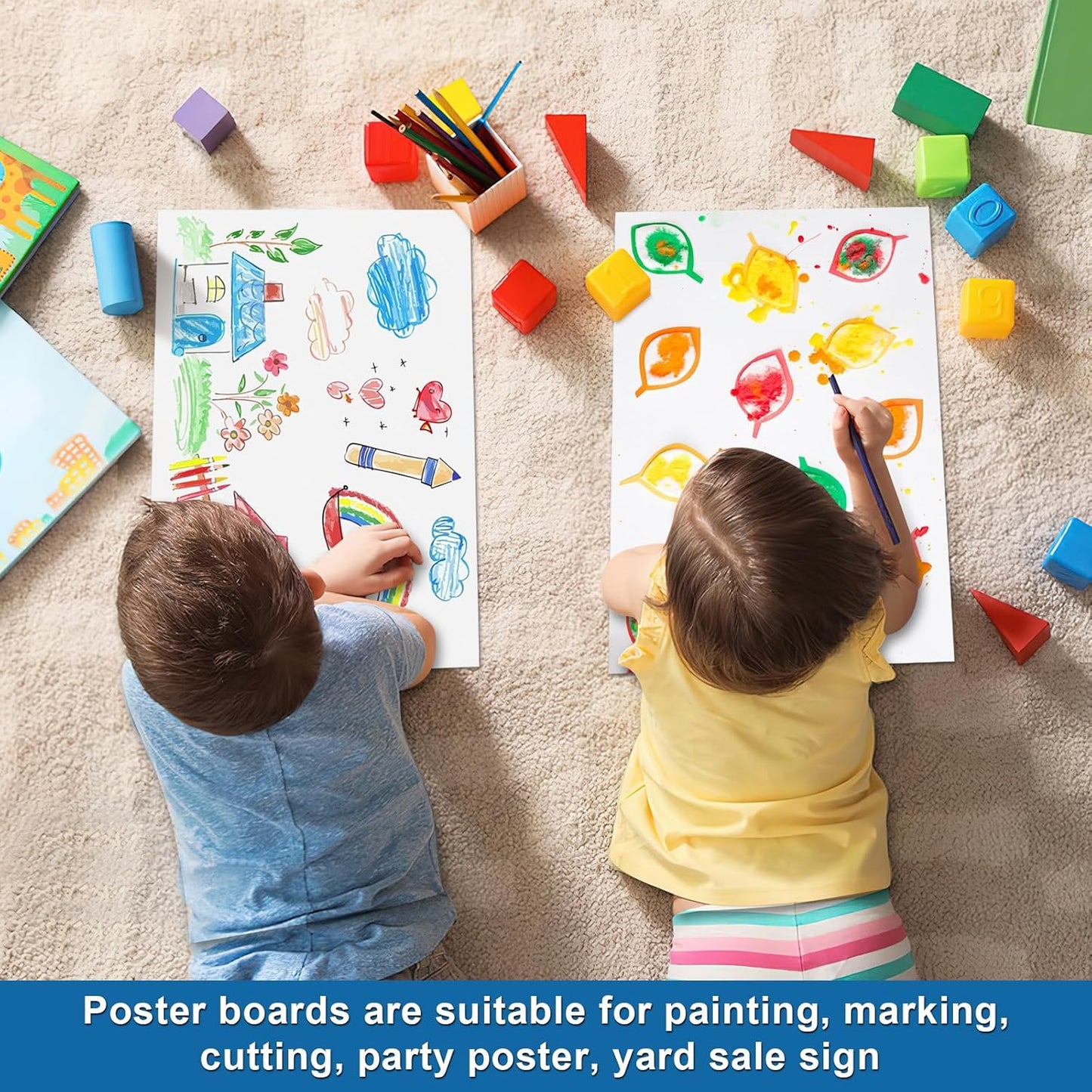 100 Pcs 12" x 18" Poster Board White Poster Board Paper Bulk 250 GSM Thickness Vision Boards Smart PosterBoard for Drawing School Arts Craft Projects Presentations Scrapbooking Blank Graphic Display