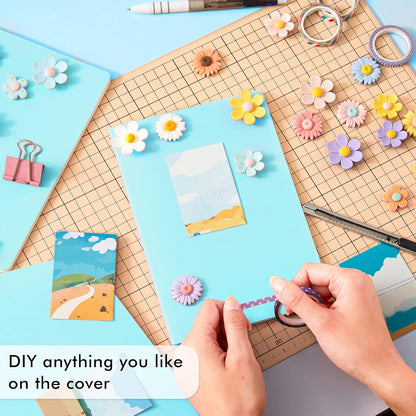 feela 16 Pack Soft Cover Journal Bulk, Lined Notebooks College Ruled for Work for Women Girl Writing, Blank Travel Journal Note Taking Notebook School Business Supplies, 8.2” x 5.5”, A5, Light Blue