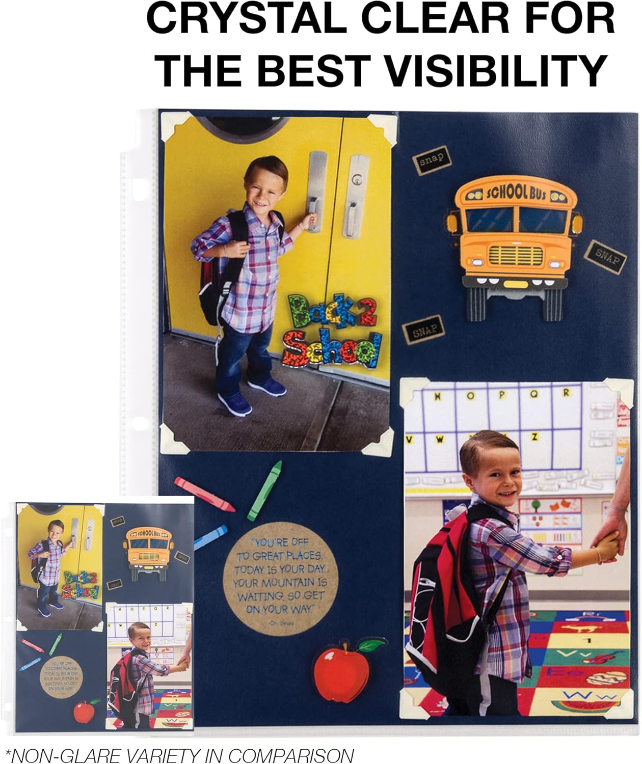 Samsill No Holes Sheet Protectors, 100 Pack, 8.5 x 11 Inch Page Protectors for 3 Ring Binder, Heavy Duty, No Hole Protector, Letter Size, Top Loading, Acid Free