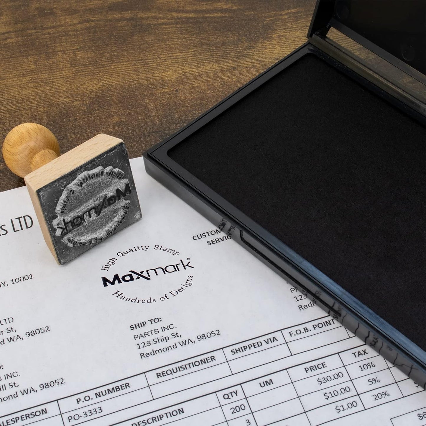 MaxMark Large Gray Stamp Pad - 4-1/4" by 7-1/4" - Premium Quality Felt Pad