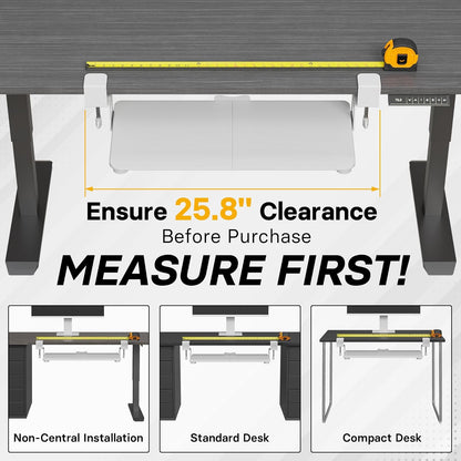 BONTEC KMT01-PJ Under Desk Keyboard Tray, Pull-Out Keyboard & Mouse Platform with C-Clamp, 20 x 11.8 in Space-Saving Ergonomic Slide-Out Drawer, White