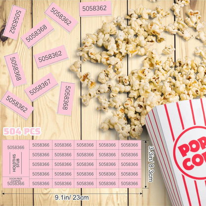 Kosiz 504 Sheets 25 Bid Raffle Ticket with Different Numbers Per Sheet Chinese Auction Tickets for Events Church Basket Auction Silent (Pink)