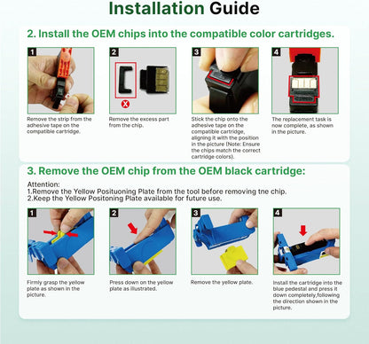 923 Ink Cartridges Combo Pack Without Chip High Yield Compatible for HP 923 Ink Cartridges 923XL Work for OfficeJet Pro 8130e 8135e 8139e 8138e 8120e 8122e 8124e (4 Pack, Black Cyan Magenta Yellow)