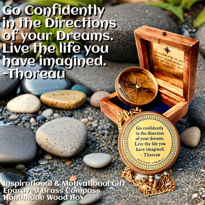 Gift for Son from Mom Dad | Engraved Compass 2" - Father to Son Gifts, Mom to Son Gifts for Graduation 2025, Birthday Baptism Confirmation Communion