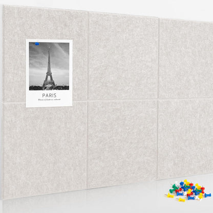 AKTOP Cork Board Bulletin Board 24"x36", 6 Pack Removable Felt Cork Board Tiles for Wall, Large Corkboard Notice Pin Board for Office, School & Home,24 Safe Adhesive Tabs, 20 Push Pins, Latte