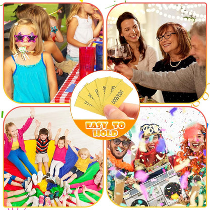 Kosiz 1000 Sheet 10 Bid Raffle Tickets Chinese Auction Tickets Sheets Auction Fundraiser Ticket Numbered with Name and Phone Number Per Sheet Raffle Tags for Silent Bidding (Yellow)