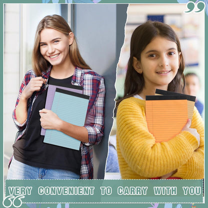 Fuutreo 24 Pcs 5" x 8" Legal Pad Writing Notepads 50 Sheets Small Legal Pad Narrow Ruled Multiple Color Lined Paper for School College Office Supplies Work (Multicolor)