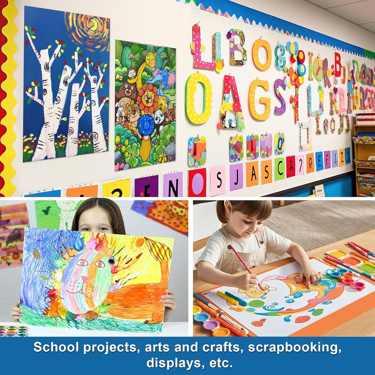 8 Pcs 14" x 22" Poster Board White Poster Board Paper Bulk 250 GSM Thickness Vision Boards Smart PosterBoard for Drawing School Arts Craft Projects Presentations Scrapbooking Blank Graphic Display