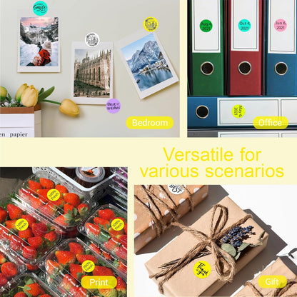 1 Inch Circle Dot Stickers 1000 PCS Color Coding Thermal Labels Dots Writable Printable Small Round Stickers for Office, Classroom, Inventory, Garage, Organizing Storage, DIY, Yellow