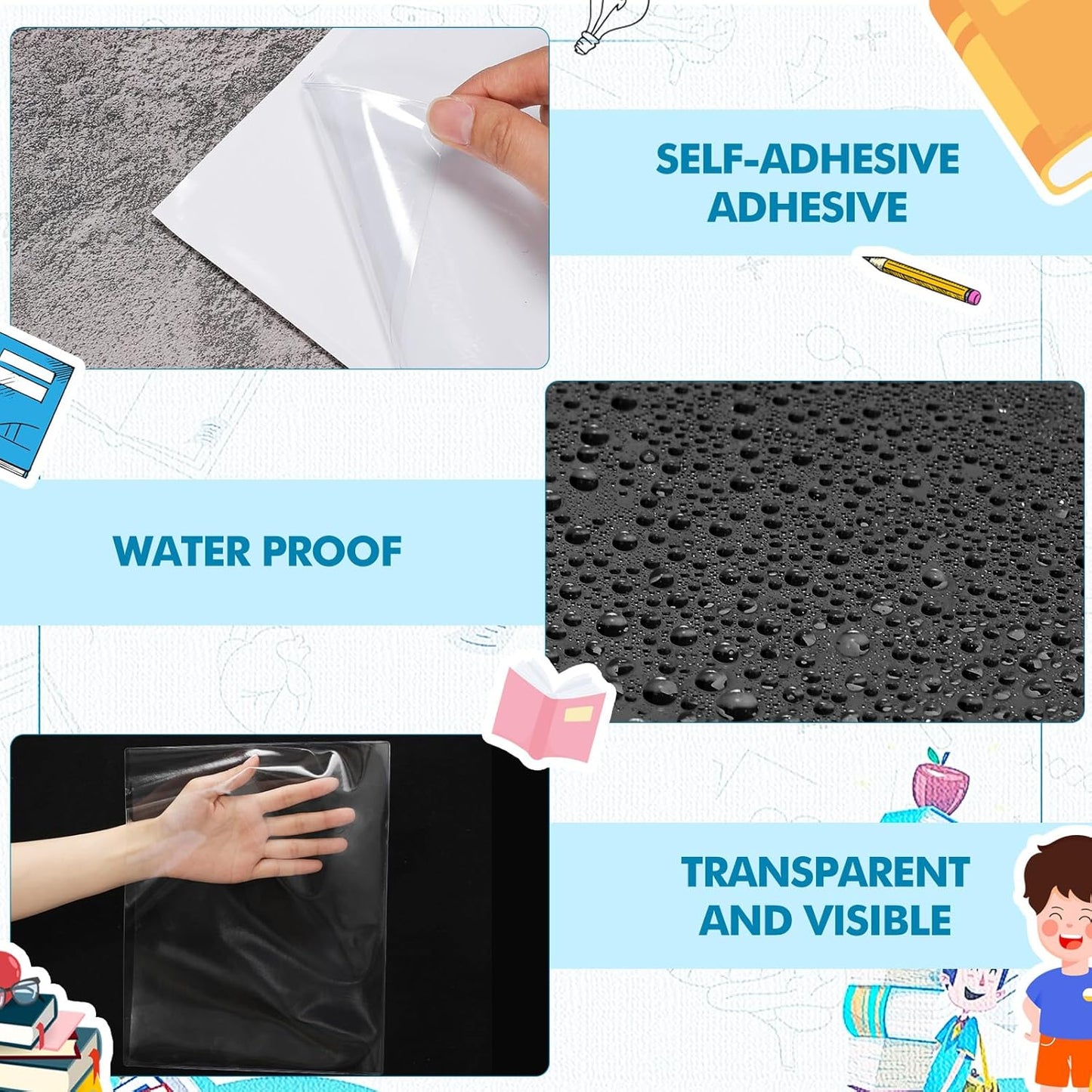 Outus Self Adhesive Shop Ticket Holders Clear Plastic Sleeves Adhesive Pockets Work Order Job Ticket Holders for Home Office Posting Signs(11 x 8.5 Inch,60 Pcs)