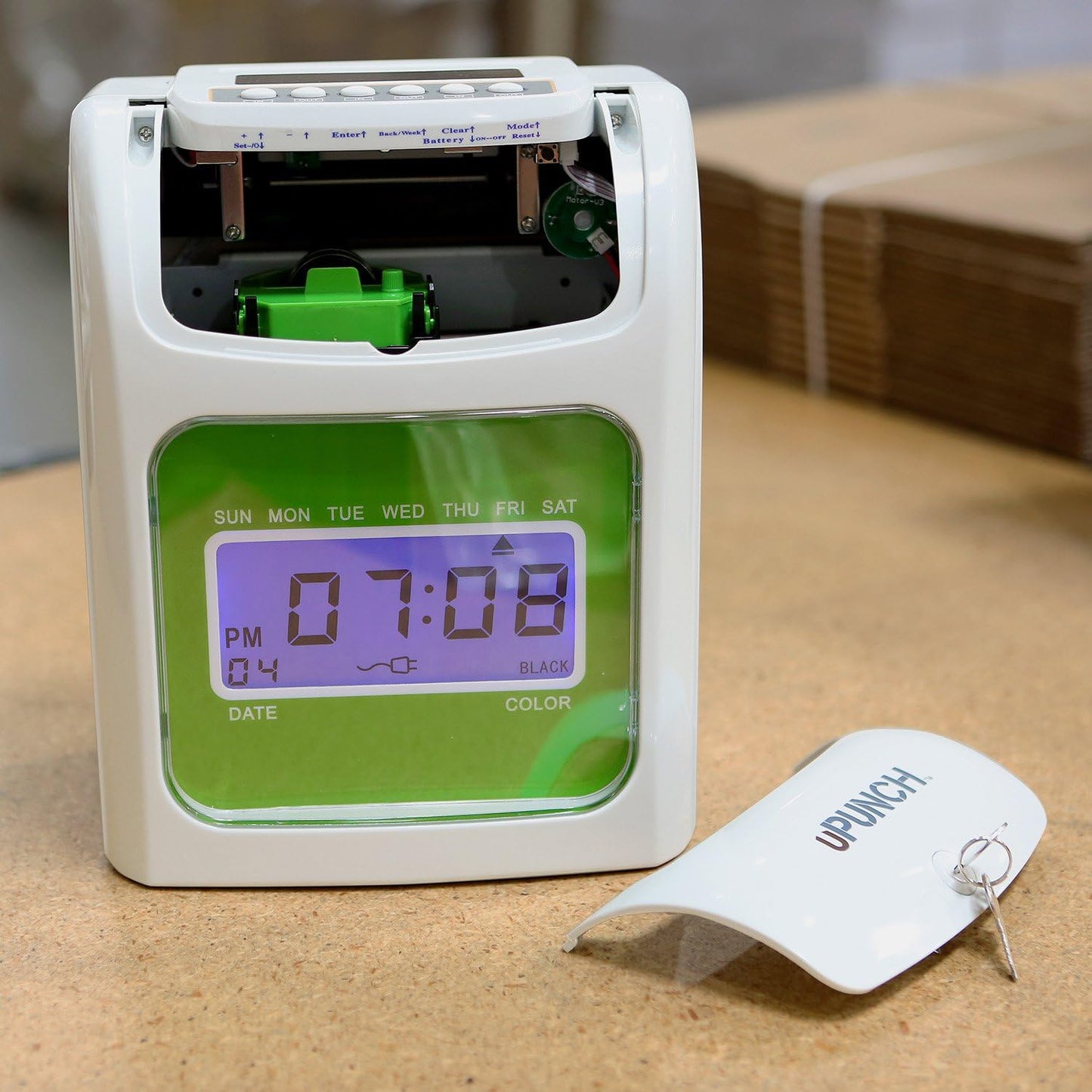 uPunch HN3540 Complete Small Business Start-Up Kit: AutoAlign Time Clock System with 400 Time Cards, 4 Ribbons, and 2 Racks