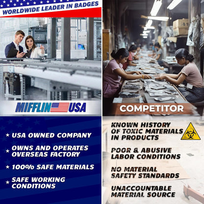 Mifflin-USA - Name Tag Magnets - 200 Pack, 1.75 x 0.5 Inches - Premium ID Badge Holder with 3 Extra Strong Neodymium Magnets