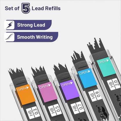 Mr. Pen- Pastel Mechanical Pencil Set with Lead and Eraser Refills, 5 Sizes, 0.3, 0.5, 0.7, 0.9, 2mm, Mechanical Pencils for Drawing and Sketching, Cute Pencils, Mechanical Pencil