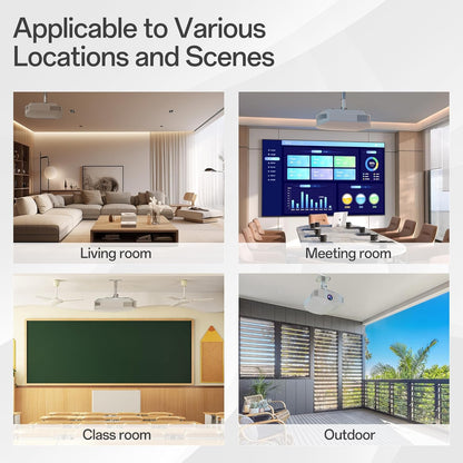 Large Projector Ceiling Mount with Adjustable Height and Extendable Arms, Projector Stand for Engineering Projectors, for Patio Outdoor/Indoor/Office/Livingroom- Silver