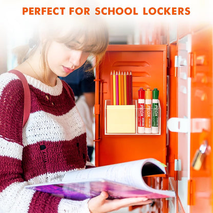 BEYGORM Magnetic Dry Erase Marker Holder for Whiteboard,Non-slip Acrylic Magnet Pen Holder for Fridge Refrigerator,Locker Organizer for Work,Locker Accessories,Pencil Cup for Desk,Marker Organizer