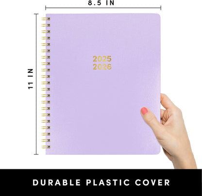 PAPERAGE 17 Month Academic Planner 2025-2026, Weekly & Monthly Spreads, August 2025 - December 2026, Large (8.5 in x 11 in), Lavender