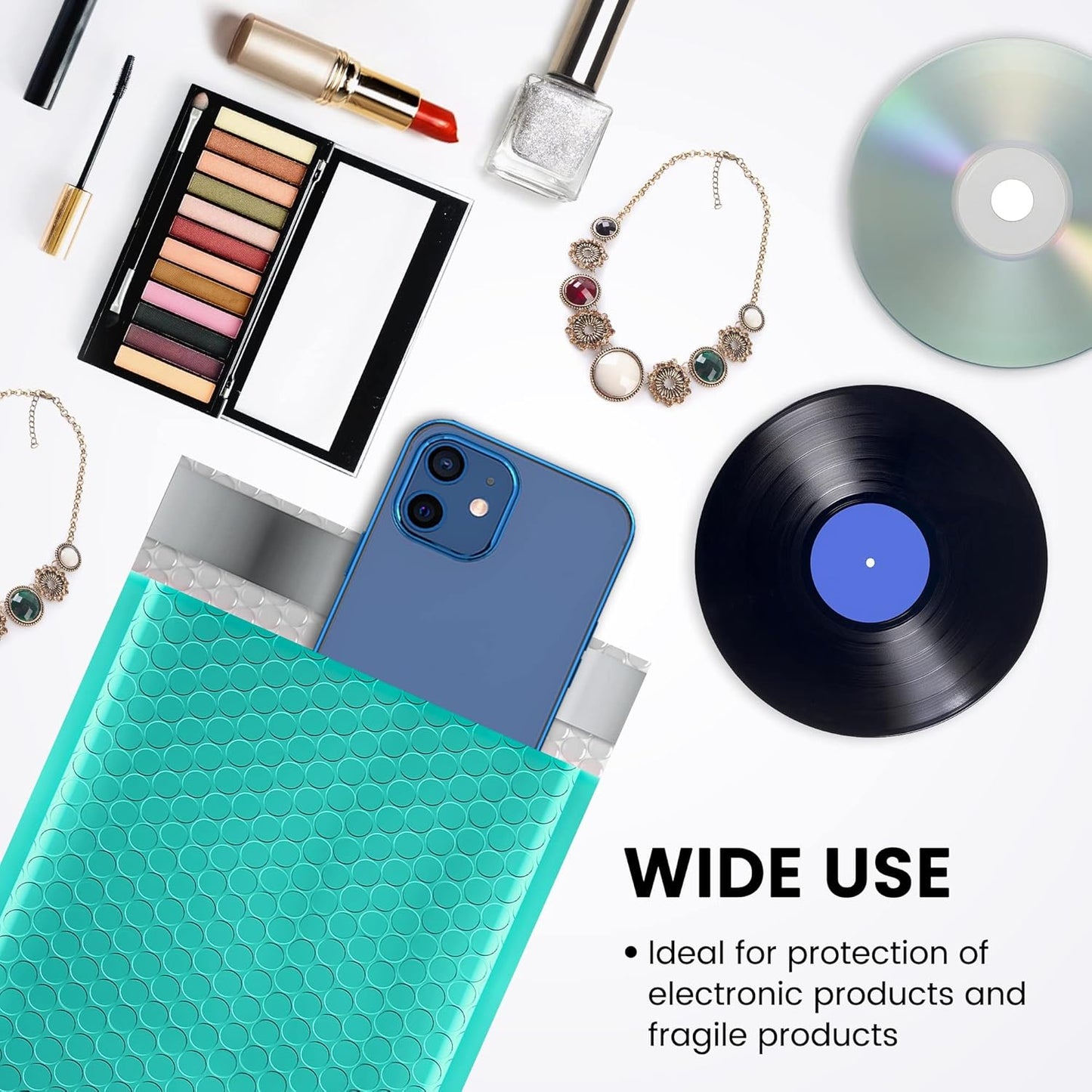 Fuxury Bubble Mailers 6x10“ 3000 Pack Teal Padded Envelopes Usable Size 6x9" Thick Mailing Envelopes Bubble Padded, Shipping Bags for Mailing,Packaging, Small Business, Boutique, Bulk #0