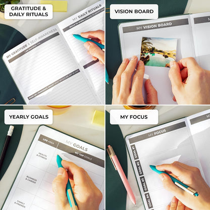 Clever Fox Daily Planner – Undated Planning Notebook with Hourly Schedule & To-Do List – Personal Day Task & Work Organizer, 6 Months (Forest Green)