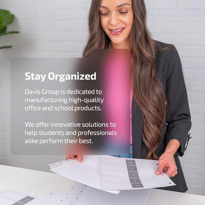 Davis Group 1-5 Index Tab Dividers for 3 Ring Binders, Customizable Table of Contents, 6 Sets