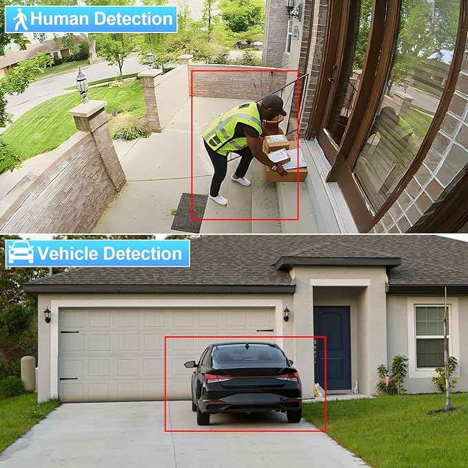 5MP PoE Camera Outdoor, Dome Security Surveillance Camera, Smart Dual Light Color Night Vision, Waterproof IP67, Built-in Mic, 2.8mm Lens 110°,Human&Vehicle Detection,IND5GD93B (White)