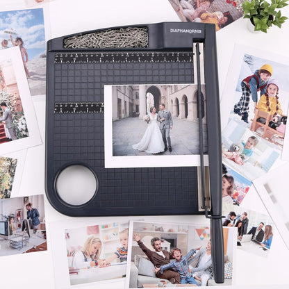 Paper Cutter,Heavy Duty Guillotine Paper Trimmer with Portable Base DesignandSafety Guard/Blade Lock,12" Cut Length Paper Slicer with17PCS Capacity,Cardstock/Laminating/Cardboard/Photos/Vinyl,(Grey)