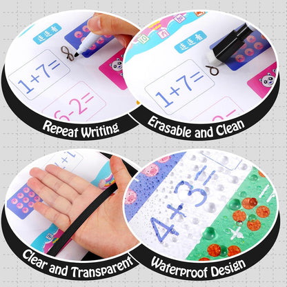 Teling 150 Pcs Dry Erase Pockets Bulk Reusable Job Ticket Holders Clear Plastic Sleeve Protector Work Order Sleeve Shop Ticket Holder for Welcome Teacher Back Office Supplies(10 x 14'',Black Blue Red)