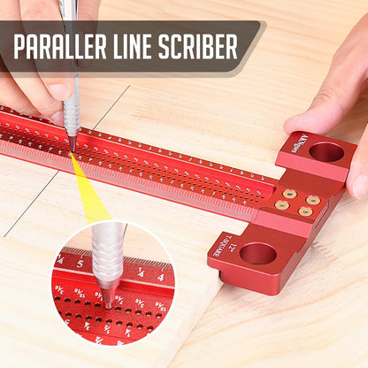 Woodworking Scriber T-Square Ruler 12in with Thoughtful Support Lips, Architect Ruler for Carpenter Work, Layout and Measuring Tools…