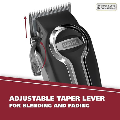 Wahl USA Elite Pro High-Performance Corded Home Haircut & Grooming Kit for Men – Electric Hair Clipper – Model 79602M