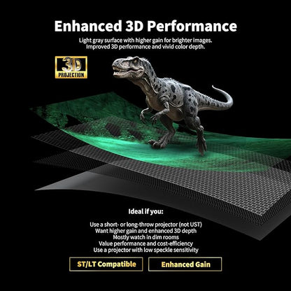 FlowArc Deluxe Smart Motorized Drop Down Screen Gray Crystal,White Aluminium Casing Ceiling/Wall Mount, 3D Enhanced,Compatible Lumen up to 1800 ANSI Standard/Telephoto Projector (100")